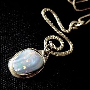 Blue opal necklace